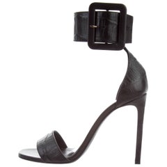 Givenchy NEW Black  eather Gladiator Ankle Sandals Heels in Box