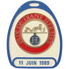 Hermès Stirrup Shaped Prix De Diane 1989 Aluminium Sign Plaque France