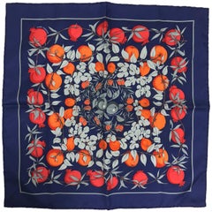 Vintage Hermes by Annie Faivre Jardins d'eden silk pocket square