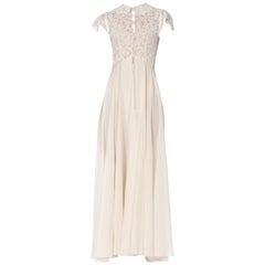 1930s Couture Silk Chiffon and Lace Negligee 