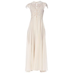 1930s Couture Silk Chiffon and Lace Negligee