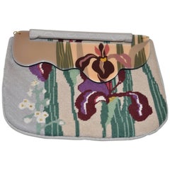 1980s Hand Painted Moon Bag by Patricia Smith. Clutch/Bag