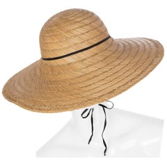 1970s Halston Bamboo Sun Hat