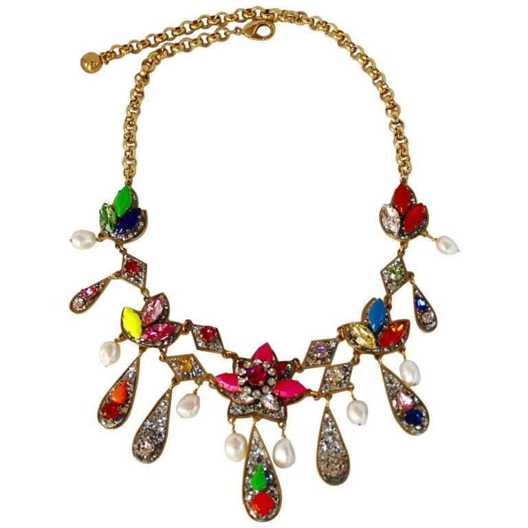 Shourouk Disco Moon Glitter Necklace For Sale at 1stDibs | shourouk necklace,  shourouk jewelry, shooruk