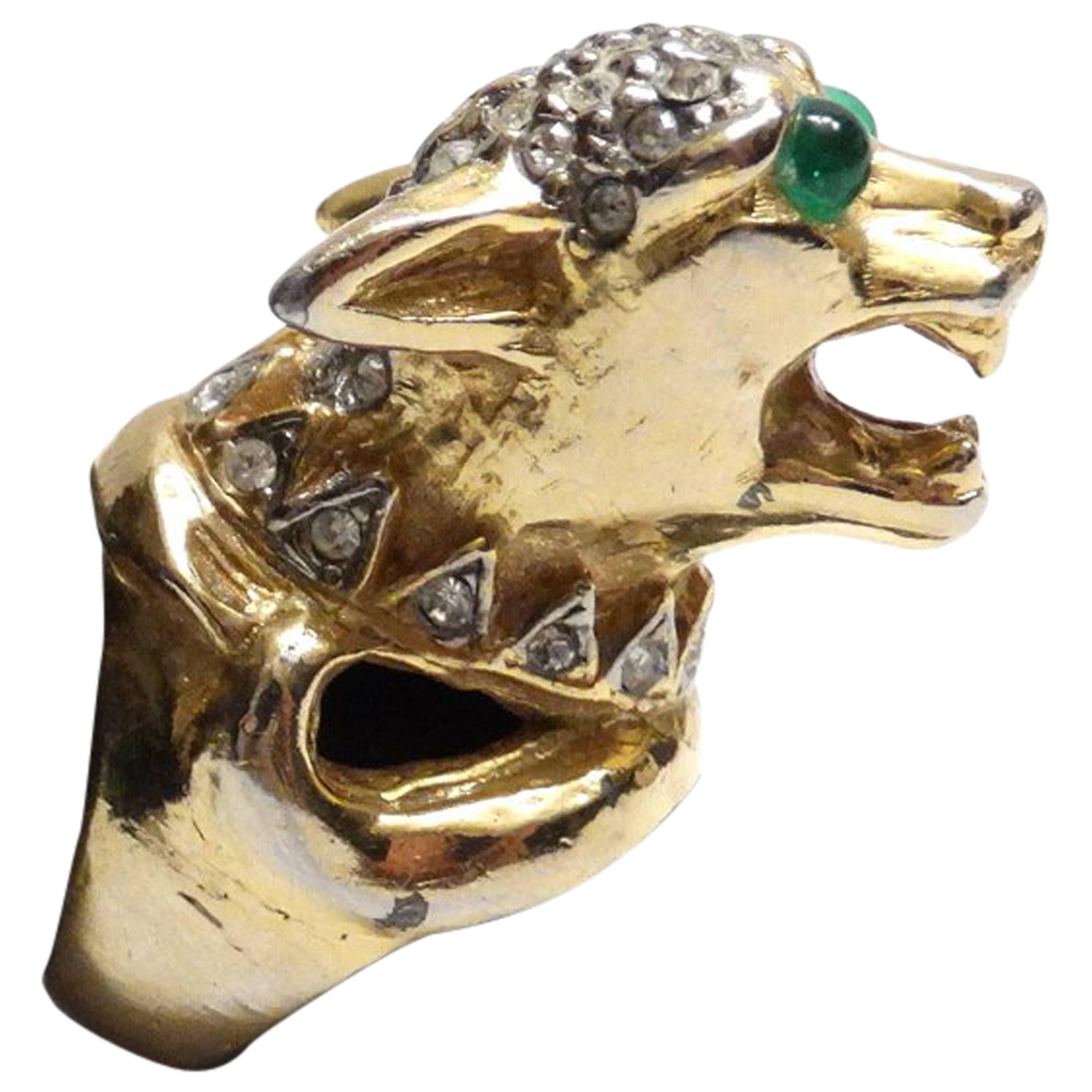 Vintage Medieval Panther Cocktail Ring  For Sale