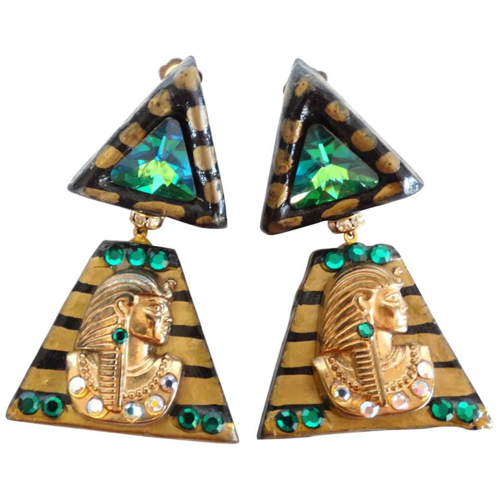 1980s Cleopatra Clip Earrings 