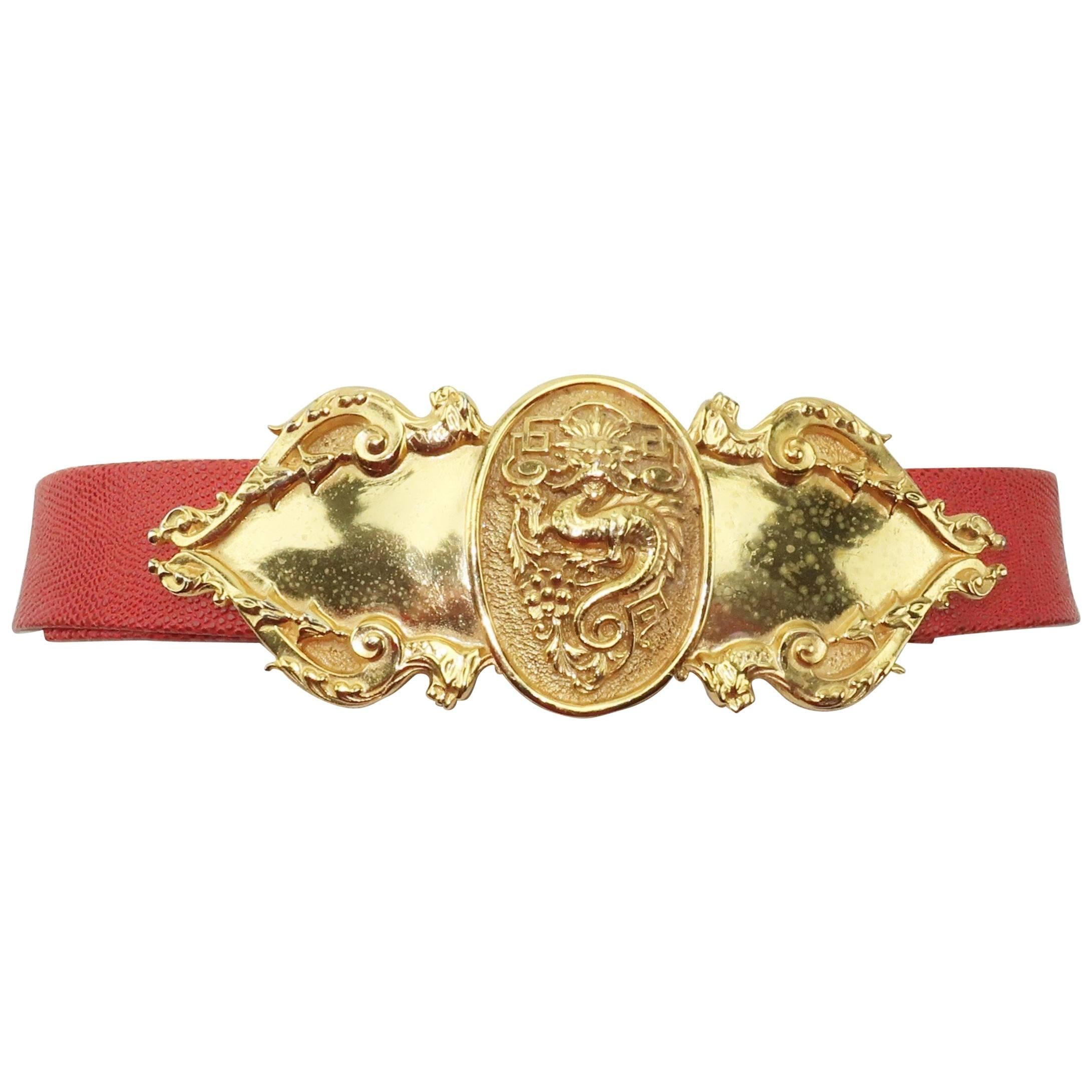 Vintage Accessocraft NYC Ornate Dragon Belt