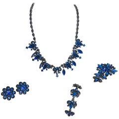 Weiss - Ensemble de strass bleu, années 1960