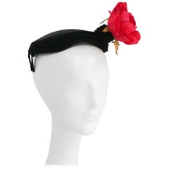 Vintage Rose Embellishment Hat, 1950s 