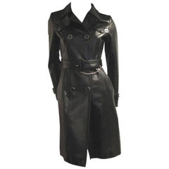 Gucci Black Leather Coat 