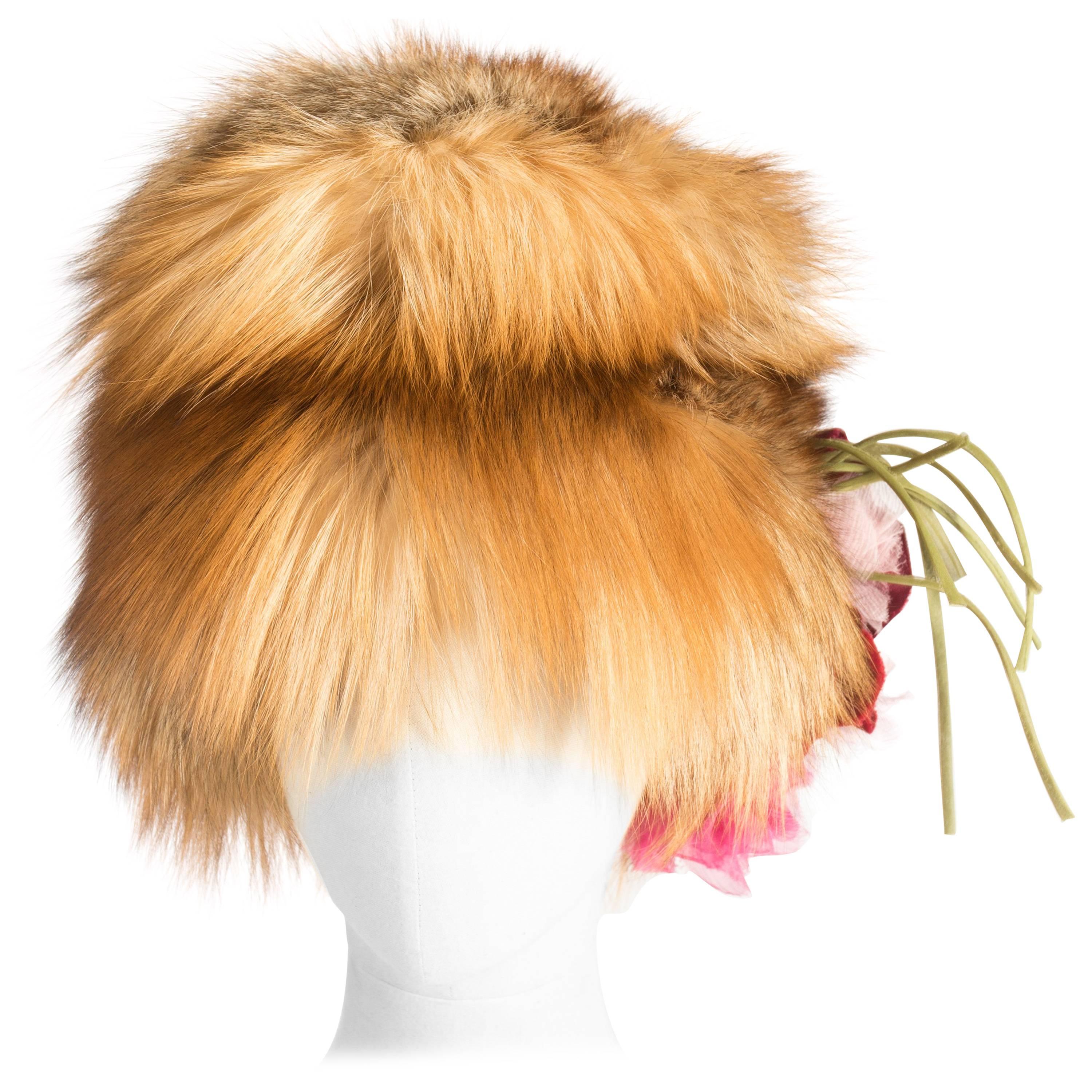 Dolce & Gabbana red-haired fox fur hat , ss 2000