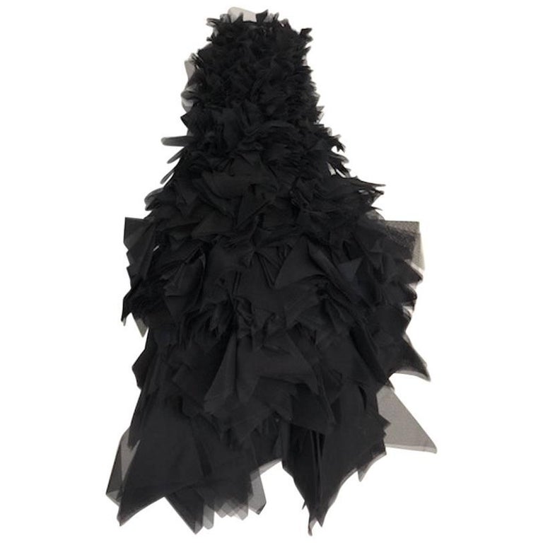 2000s Gianfranco Ferrè Haute Couture Black Top Organza and Silk Made in ...