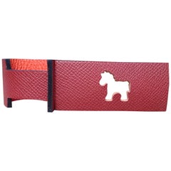 Hermès Petit H Luggage Tag Horse Leather Bag Charm Rouge H Orange