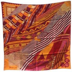 Hermes Coupons Indiens Silk Scarf in Orange, circa 2008