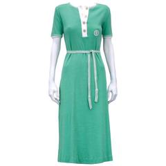 Emilio Pucci Cotton Jersey Mint Green Logo Dress