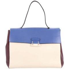 Valentino Colorblock Mime Handbag Leather Large