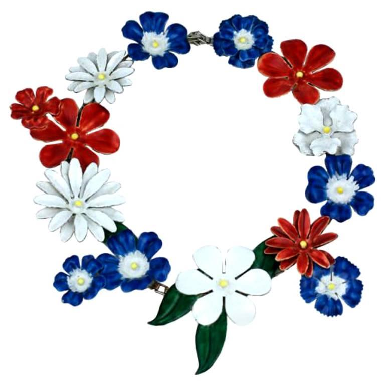 Sandor Floral Collar, circa 1960s For Sale