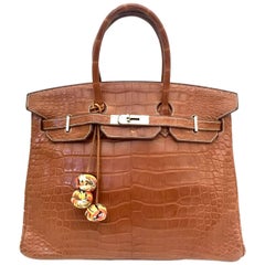 Hermes Gold Alligator Birkin Bag 35, 2012