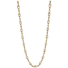 Chanel 1994 Vintage Ivory Faux Pearl & Goldtone Necklace