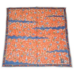 Japanese Multi Rose & Navy Floral Cotton Scarf