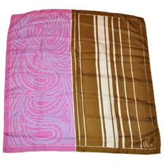 Retro Vera Multi-Color "Stripes and Swirls" Silk Scarf