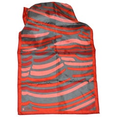 Retro Vera Shades of Rose & Gray Multi Abstract Stripe Scarf