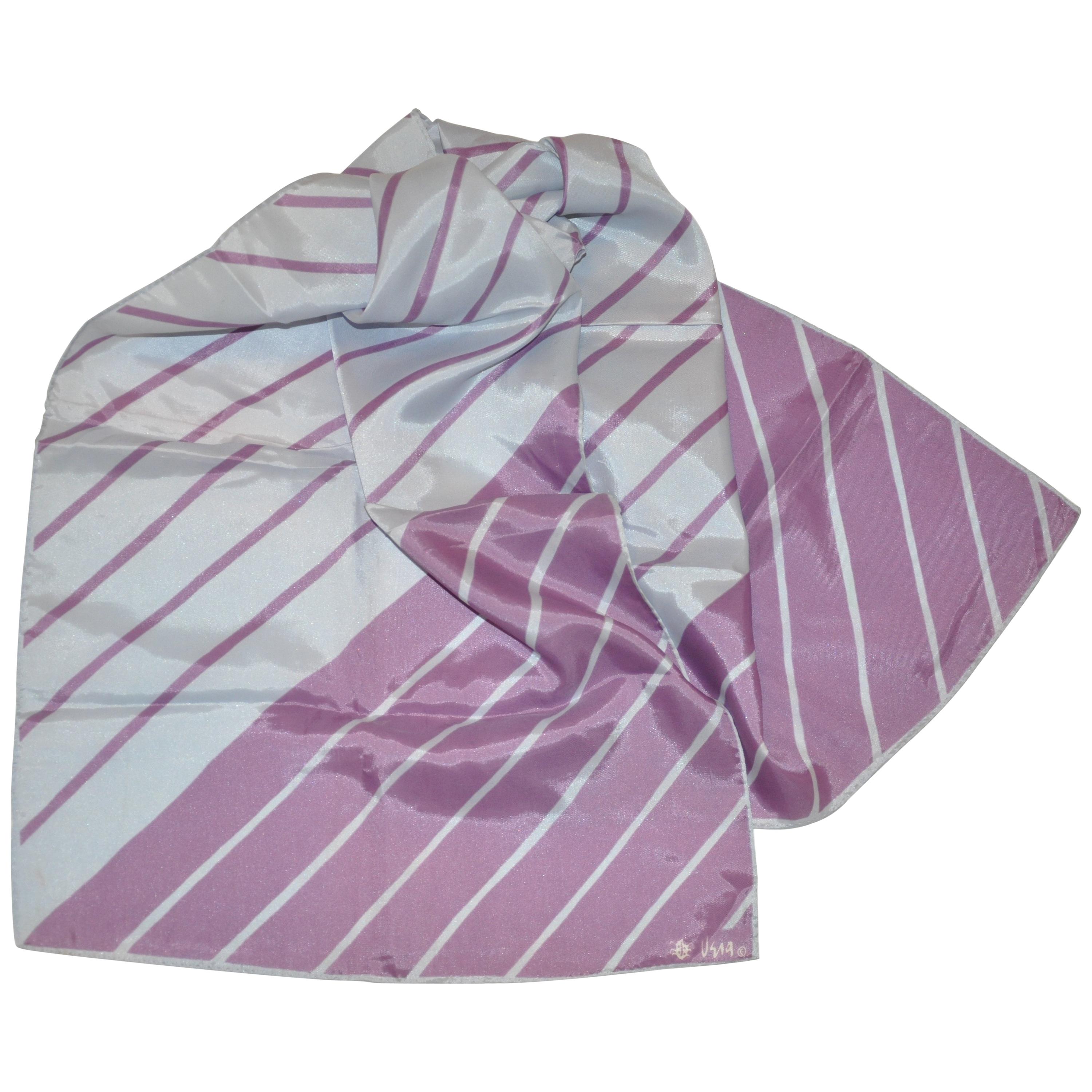 Vera Lavender & Gray Multi-Stripe Scarf For Sale