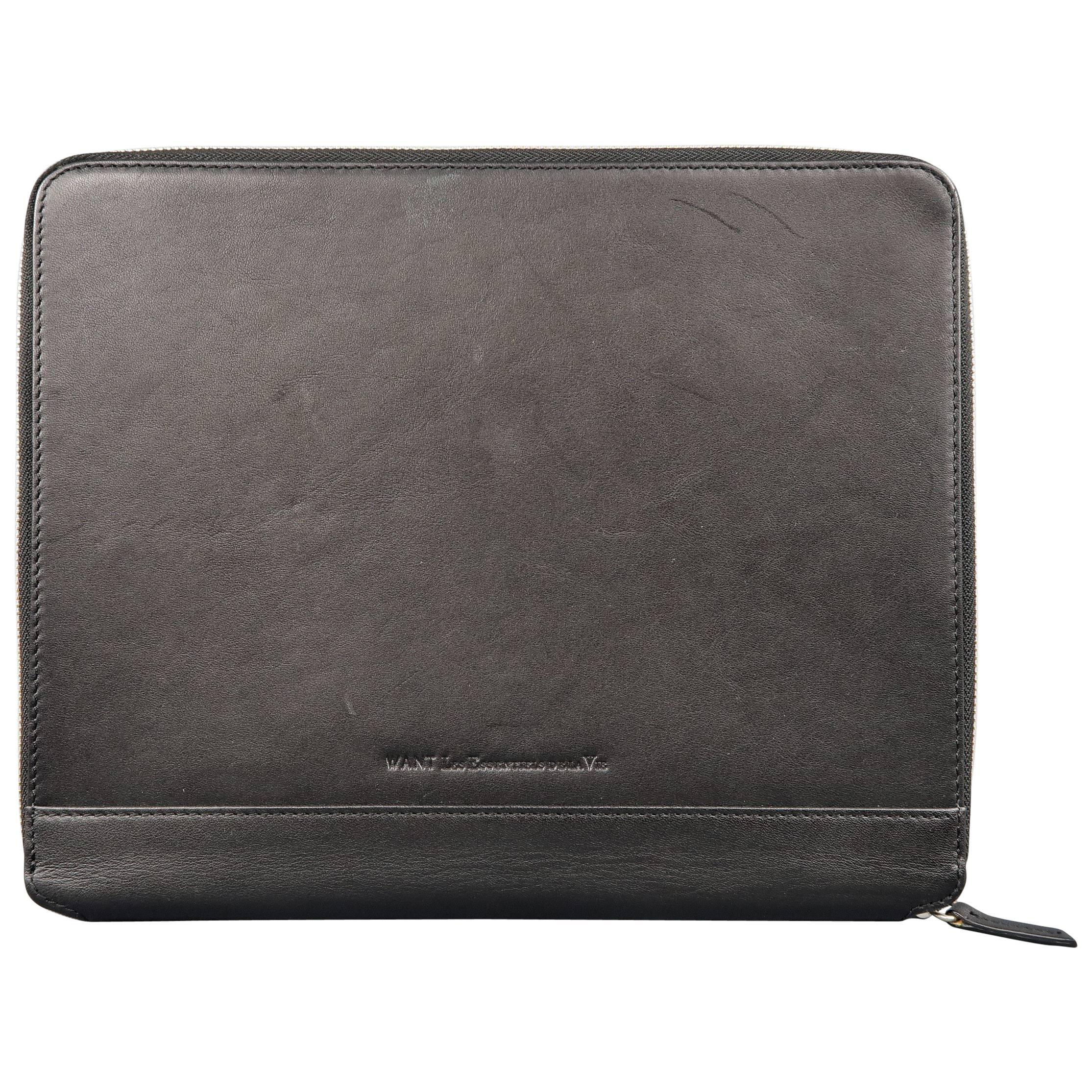 WANT by LES ESSENTIELS DE LA VIE Black Leather iPad Tablet Case