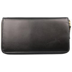 COMME des GARCONS Black Leather Rectangular Zip Wallet