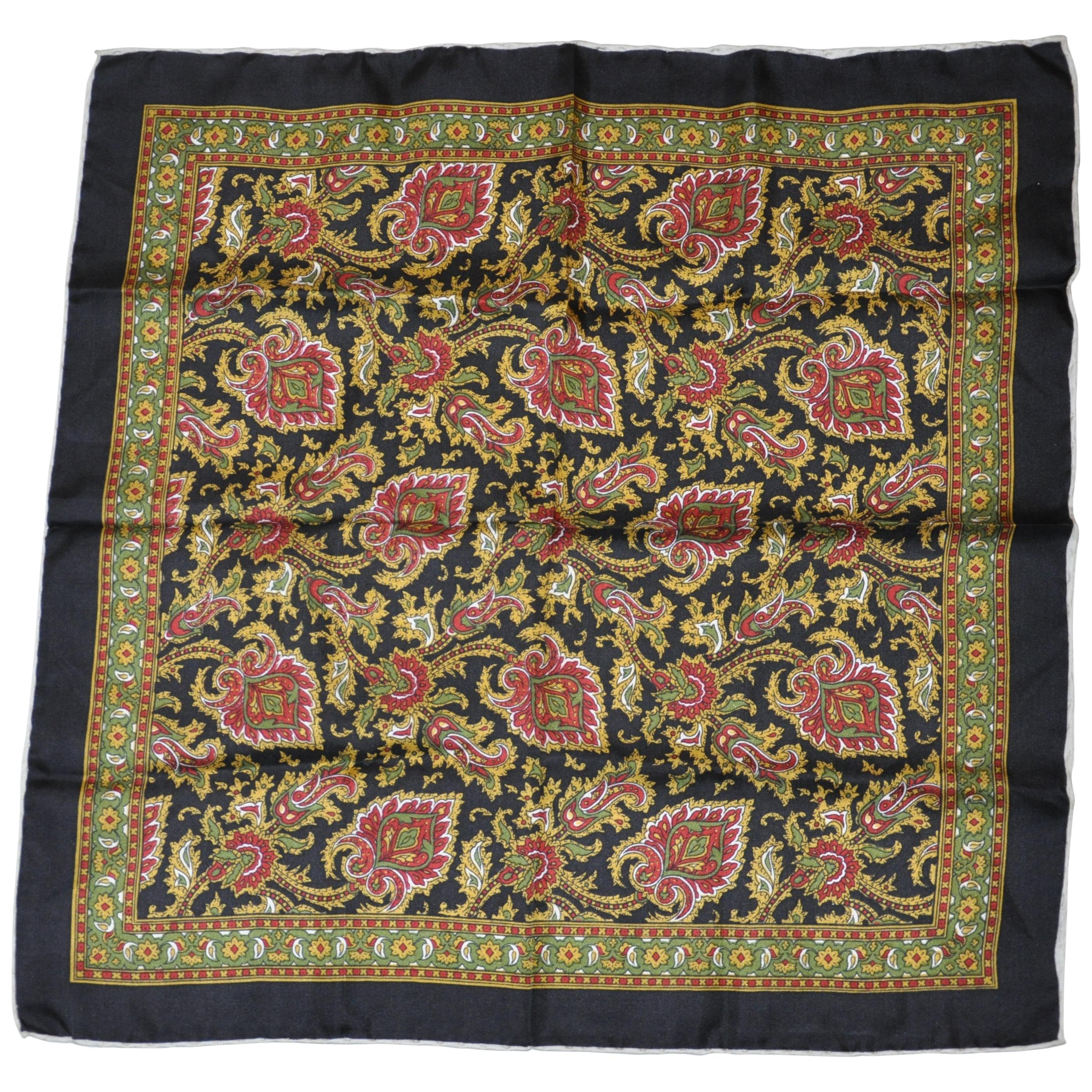 Dumont Multi-Color "Winter Palseys" Silk Handkerchief For Sale at 1stDibs
