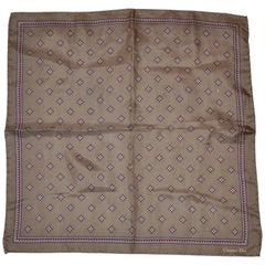 Christian Dior Taupe with Imperial Floral Silk Handkerchief