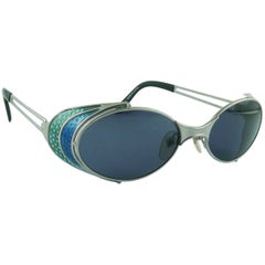Jean Paul Gaultier Vintage Blue Green Model 56-7109 Steampunk Sunglasses 
