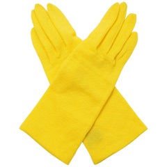 1980s Yohji Yamamoto Yellow Wool Blend Knit Gloves