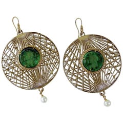 Bronze and engraved Murano glass earrings by Patrizia Daliana