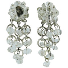 Paco Rabanne - Boucles d'oreilles pendantes vintage en cristal de roche