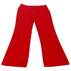 Valentino Pant Signature Red Full Leg Flat Front Trouser New 8