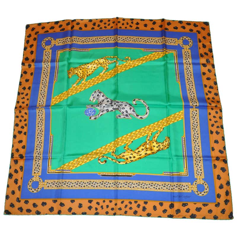 "Must be Cartier" Silk Scarf For Sale at 1stdibs