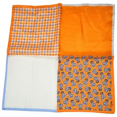 Pañuelo de seda Tangerine Palsey, cuadros escoceses, rayas y lisos