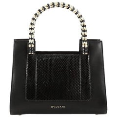 Bvlgari Serpenti Convertible Tote Leather and Python Small