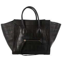 Celine Phantom Crocodile Embossed Leather Medium Handbag