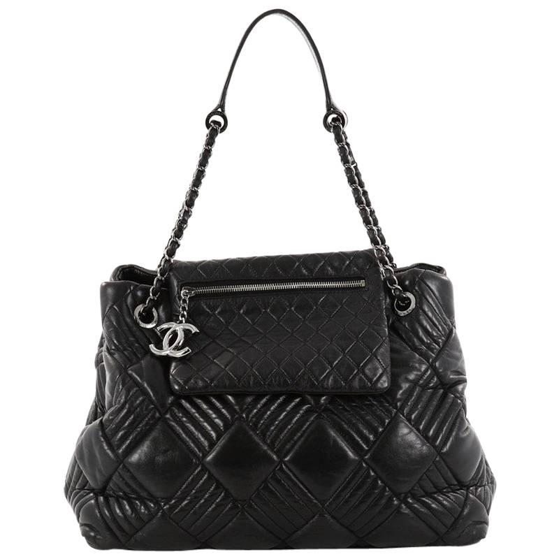 Chanel In and Out Flap Tote Quilted Lambskin Large