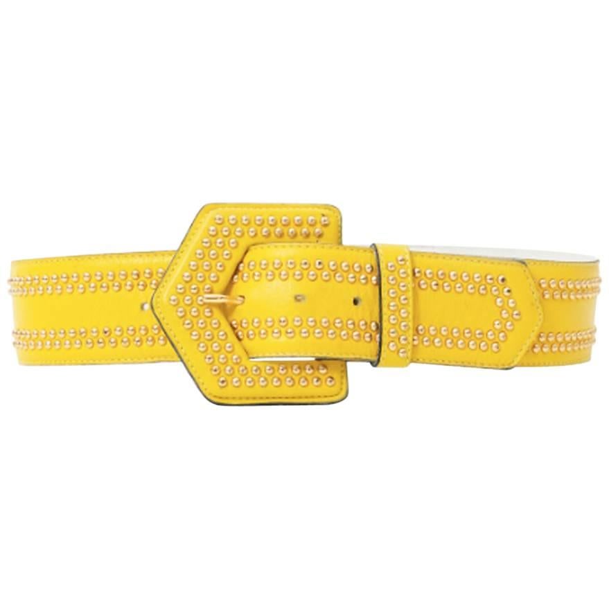 Yves Saint Laurent Yellow Leather Belt