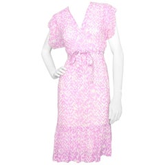 Vintage A Sheer 1980s Givenchy  Purple & White Silk Dress XS
