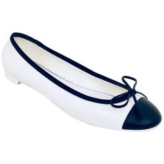 Constantly Chanel Black & White Jelly Ballerina Flats 