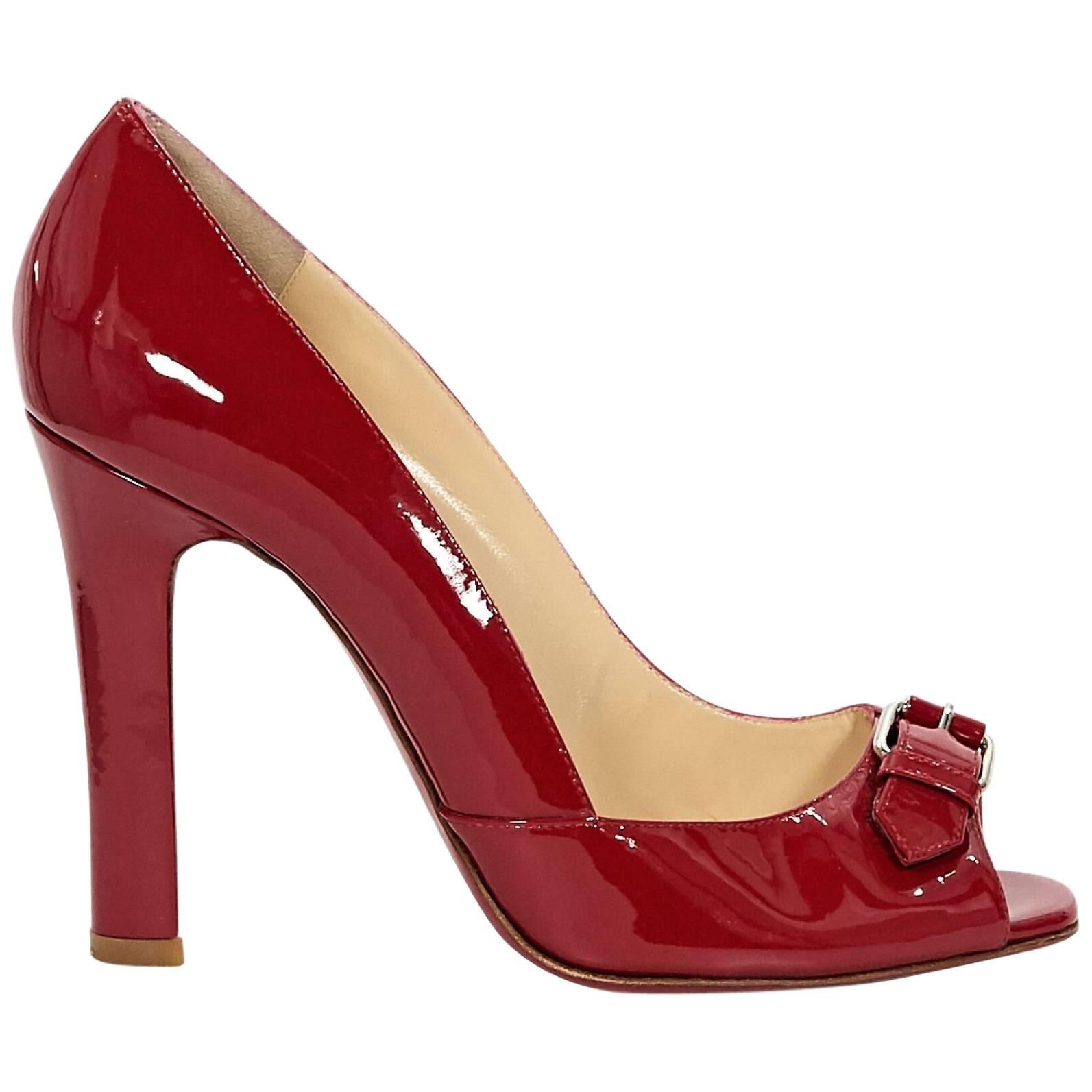 Red Christian Louboutin Patent Leather Pumps
