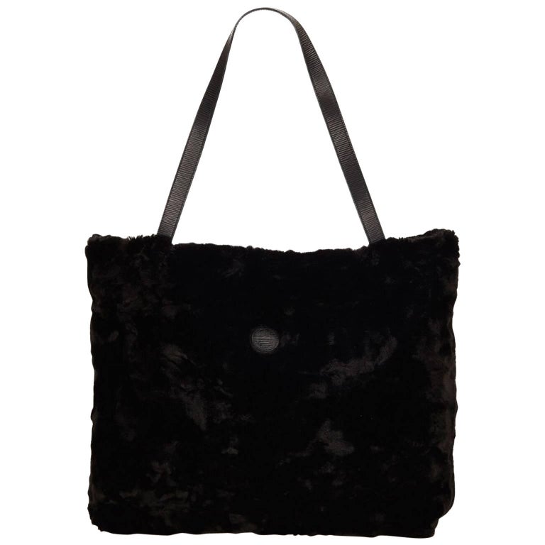 Black Fendi Fur Tote Bag For Sale at 1stdibs