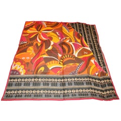 Gottex Huge Vivid Multi-color bold Abstract Print Scarf