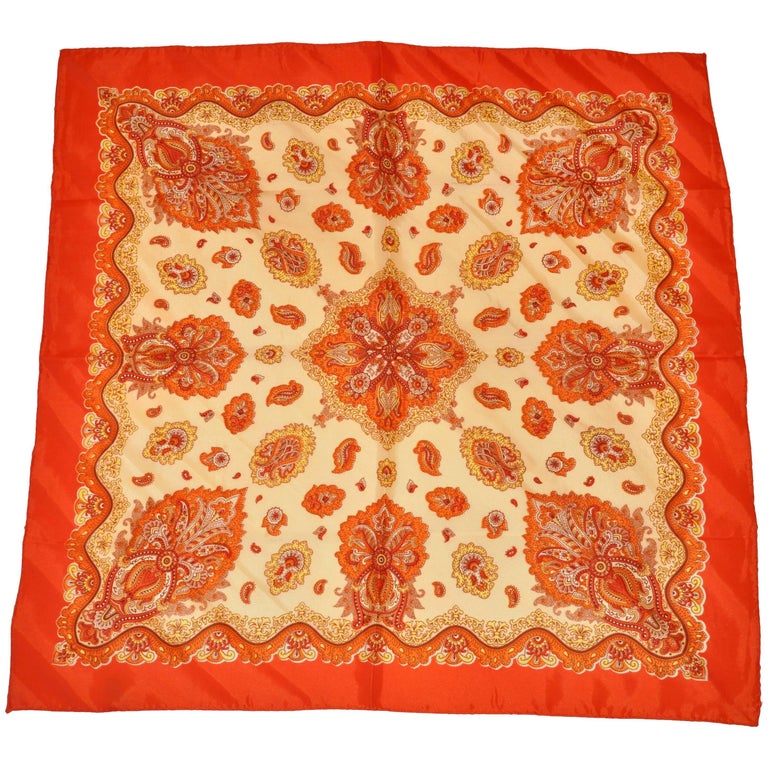 Vivid Multi Shades of Tangerine and Orange Hues Bold Palsey Scarf For ...