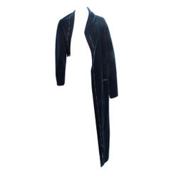 Martin Margiela Asymmetric deconstructed Blue Velvet Jacket