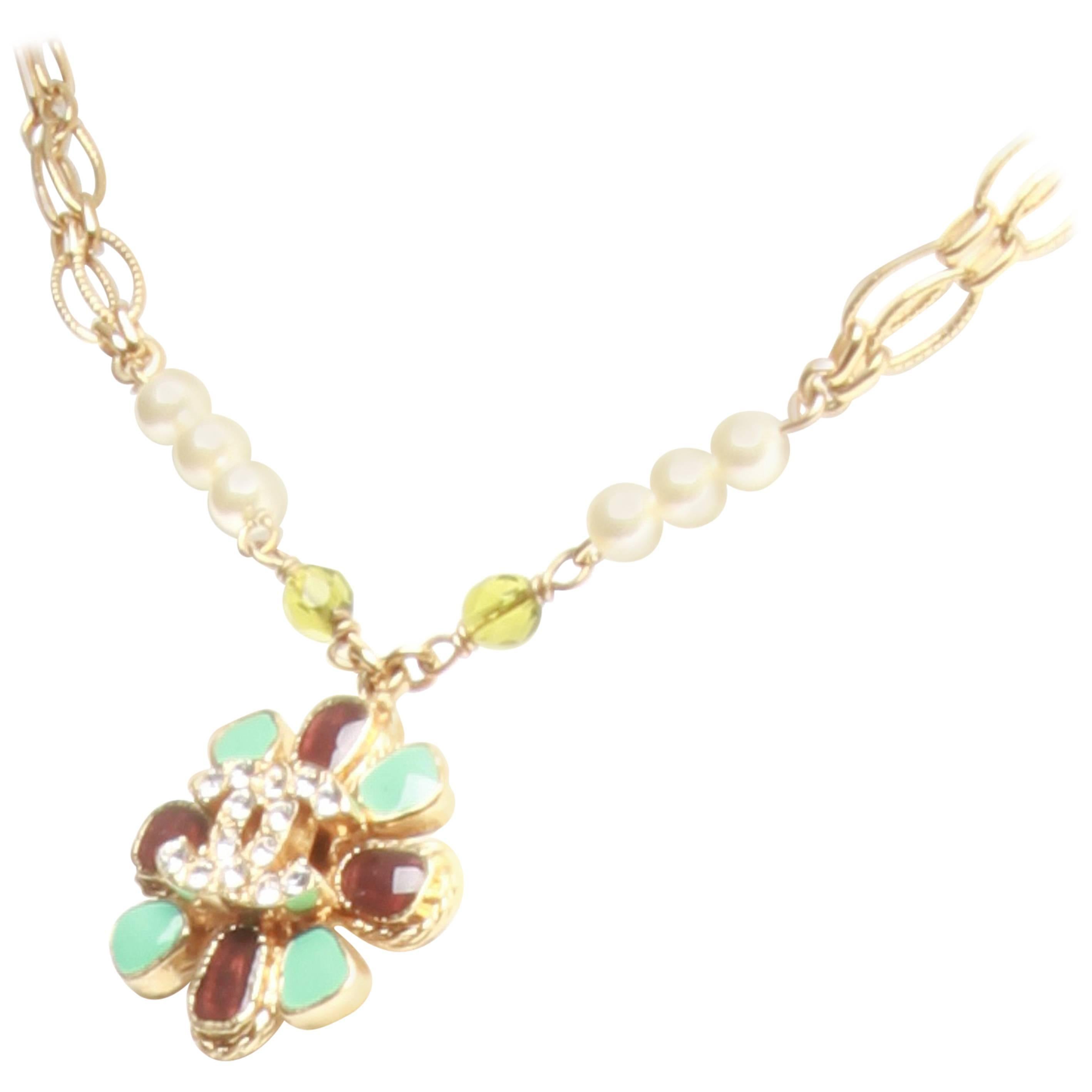 Chanel Flower CC Pendant Necklace 
